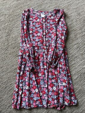 Carter's Red Pink Floral Long Sleeve Girls Dress